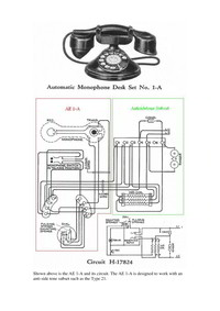 AE1 AE1A AE11A automatic telephone monophone wiring hookup diagrams